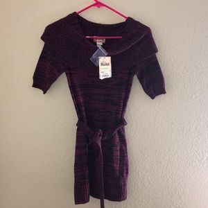 Purple and black cotton dress